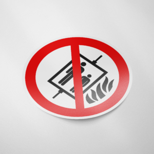 Verboden de lift te gebruiken bij de brand (P020)