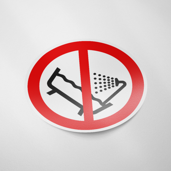 Verboden apparaat te gebruiken in een bad of douche (P026)