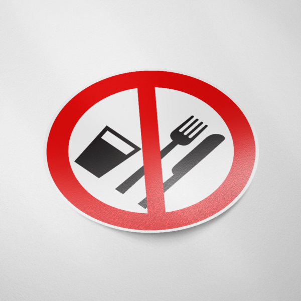 Eten en drinken verboden
