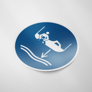 Laat hulpboot te water sticker