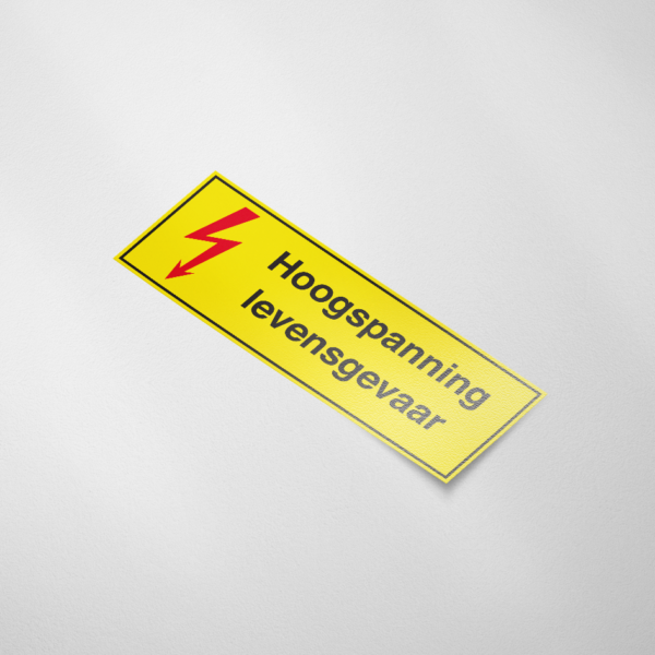 Waarschuwingssticker Hoogspanning levensgevaar