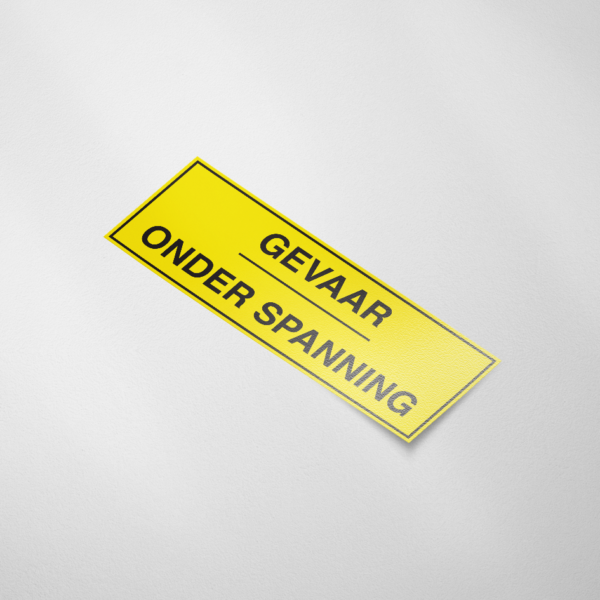 Waarschuwingssticker Gevaar! Onder spanning