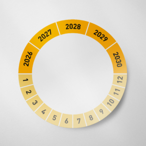 Blanco keuringssticker 2026 Geel