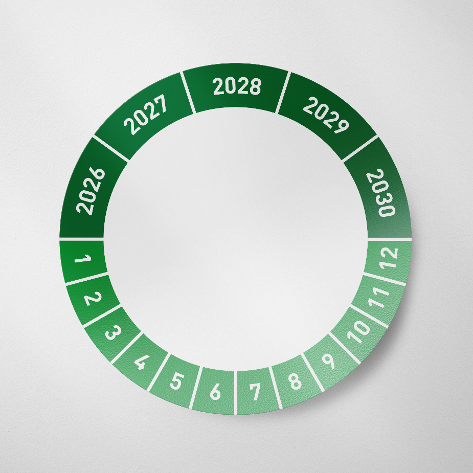 Blanco keuringssticker 2026 Groen