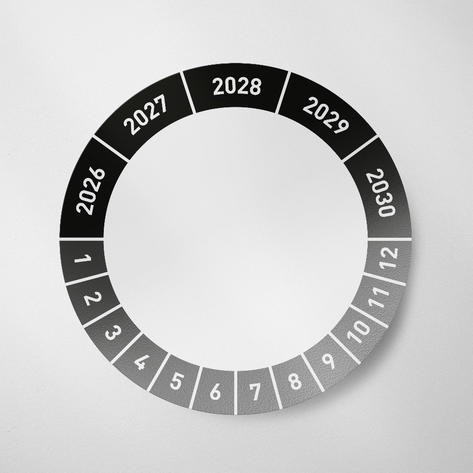 Blanco - Logo- Keuringssticker- 2026 - Zwart