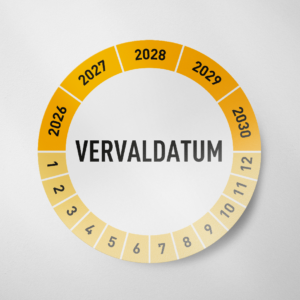 Vervaldatum- Keuringssticker- 2026 - Geel