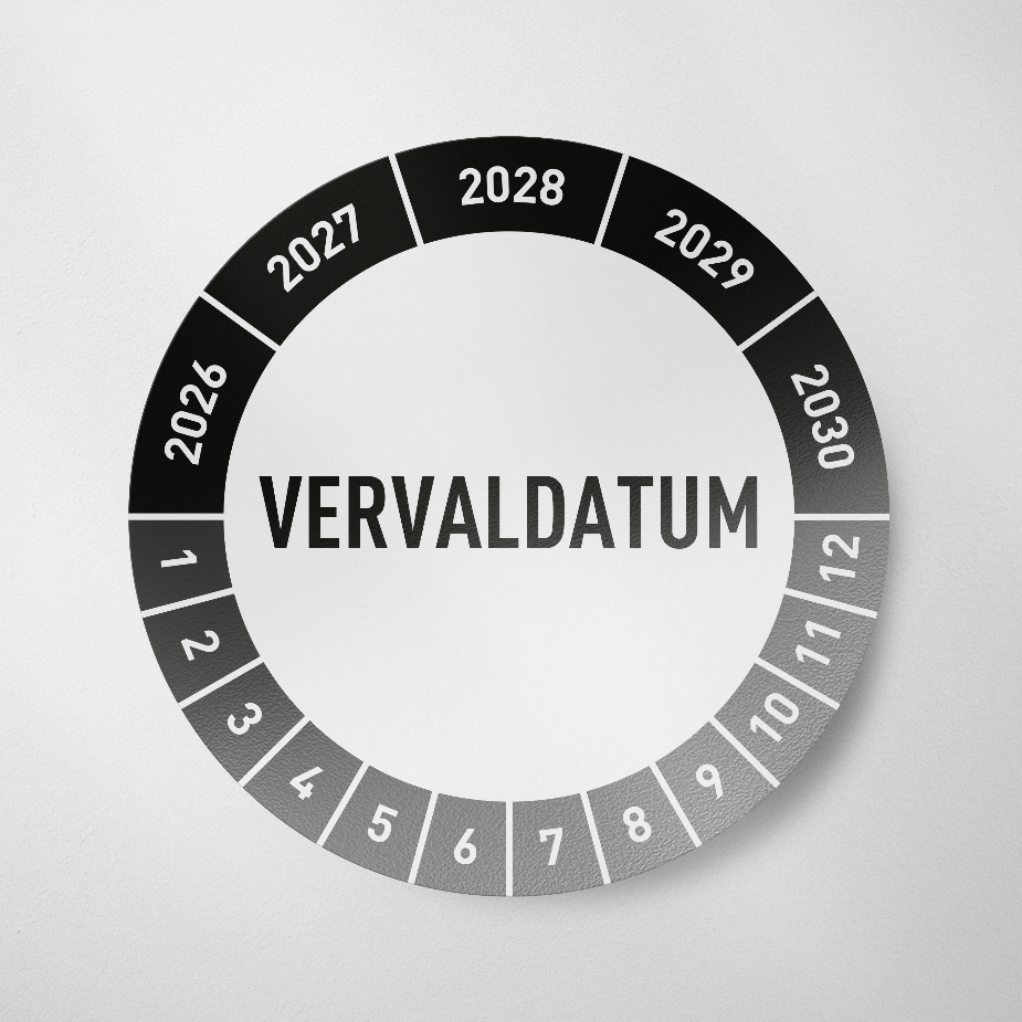 Vervaldatum- Keuringssticker- 2026 - Zwart