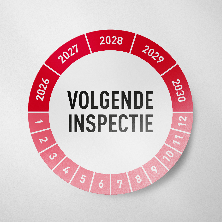 Volgende Inspectie - Keuringssticker - 2026 - Rood