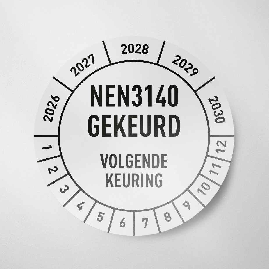 NEN3140- Keuringssticker- 2026-Wit