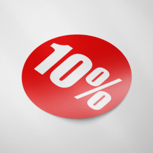 Sale sticker 10% (Rond/Rood)