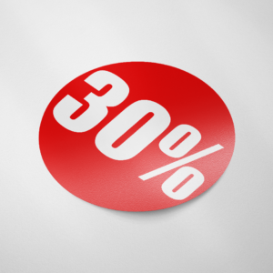 Sale sticker 30% (Rond/Rood)