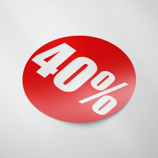 Sale sticker 40% (Rond/Rood)