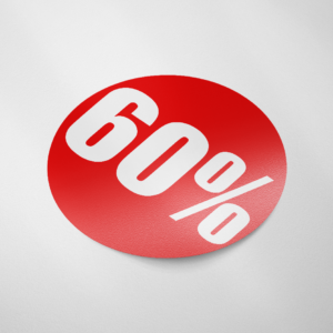 Sale sticker 60% (Rond/Rood)