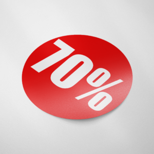 Sale sticker 70% (Rond/Rood)