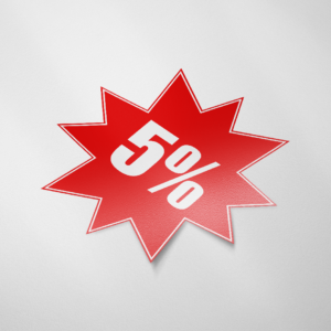 Sale sticker 5% (Ster/Rood)