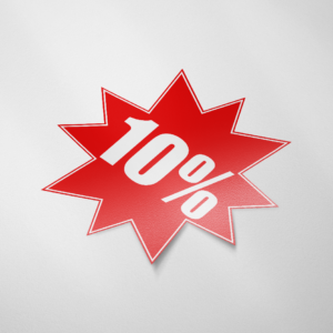Sale sticker 10% (Ster/Rood)