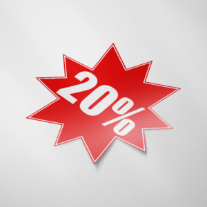 Sale sticker 20% (Ster/Rood)