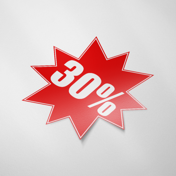 Sale sticker 30% (Ster/Rood)