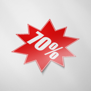 Sale sticker 70% (Ster/Rood)