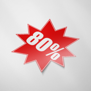 Sale sticker 80% (Ster/Rood)