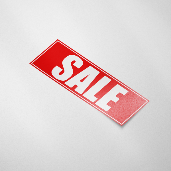 Sale sticker SALE korting (Rechthoek/Rood)