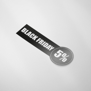 Sale sticker BLACK FRIDAY 5% (Rechthoek/Zwart)
