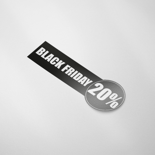 Sale sticker BLACK FRIDAY 20% (Rechthoek/Zwart)