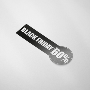 Sale sticker BLACK FRIDAY 60% (Rechthoek/Zwart)