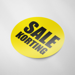 Sale sticker SALE korting (Rond/Geel)