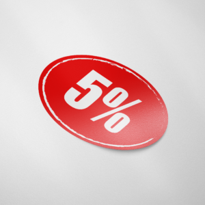 Sale sticker 5% (Ovaal/Rood)