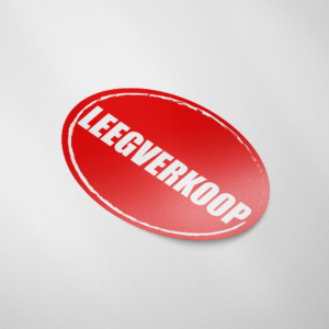 Sale sticker LEEGVERKOOP (Ovaal/Rood)