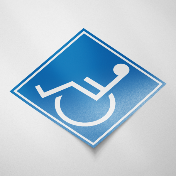 Invalide Toilet (Vierkant-Blauw)