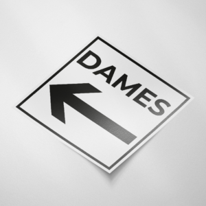 Dames Toilet Links (Vierkant-Wit)