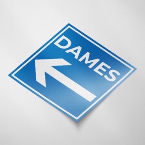 Dames Toilet Links (Vierkant-Blauw)