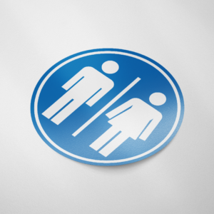 Dames en Heren toilet (rond/blauw)