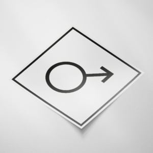 Heren toilet pictogram (Vierkant-Wit)
