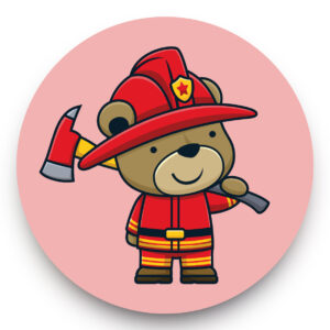 Brandweer beer behangcirkel - kinderkamer