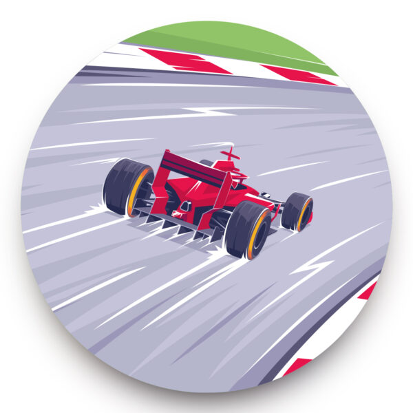 F1 Auto behangcirkel - kinderkamer