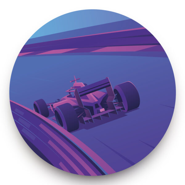 F1 Auto nacht behangcirkel - kinderkamer