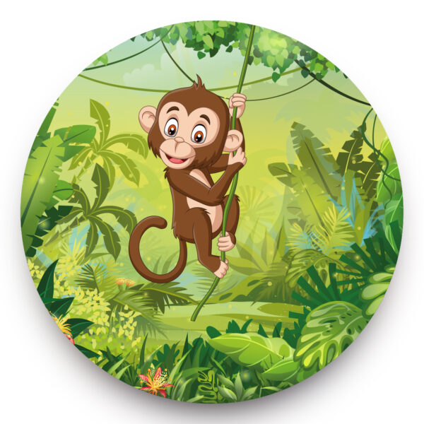 Jungle aap behangcirkel - kinderkamer