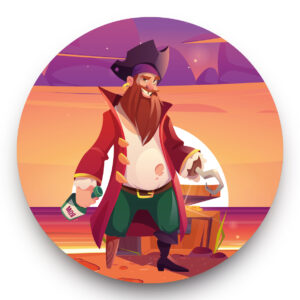 Piraat behangcirkel - kinderkamer