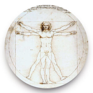 Mens van Vitruvius - Leonardo Da Vinci - Behangcirkel