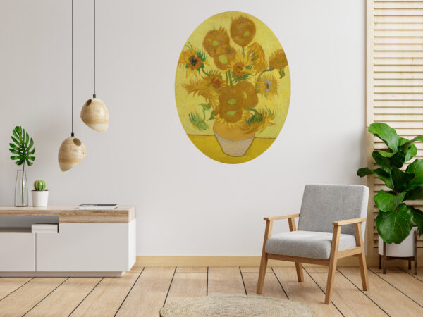 Zonnebloemen - Vincent van Gogh - Behang ovaal