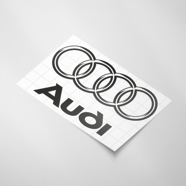 Auto sticker, Audi logo + tekst - Snijfolie