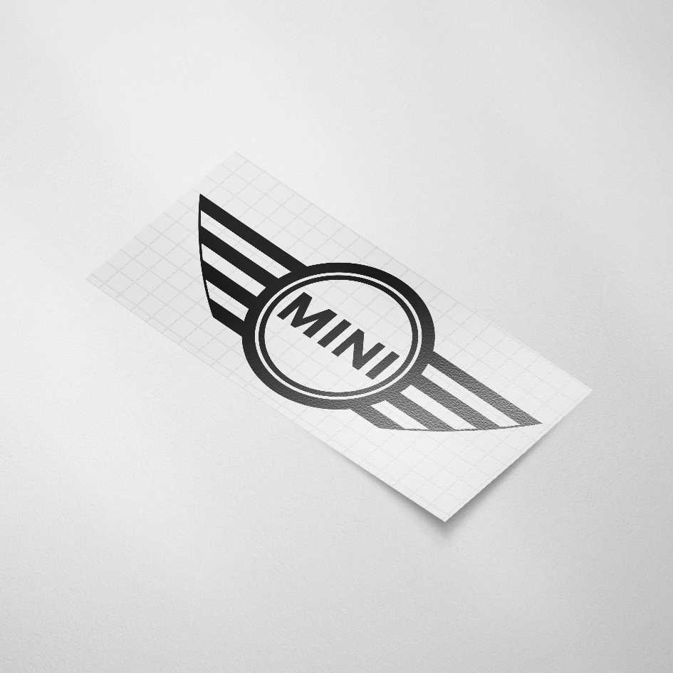 Tegenover Balling tank Auto sticker, MINI Logo - Snijfolie - Ontwerpstickers