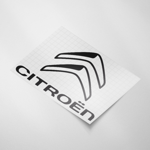 Auto sticker, Citroën logo + tekst - Snijfolie