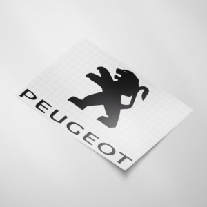 Auto sticker, Peugeot logo + tekst - Snijfolie