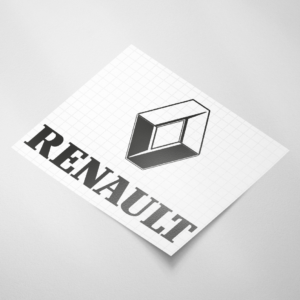Auto sticker, Renault logo + tekst - Snijfolie