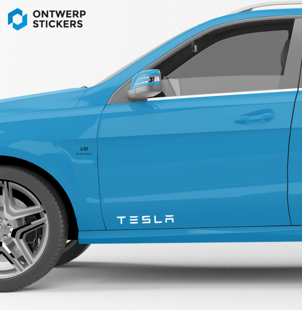 Auto sticker, Tesla tekst - Snijfolie
