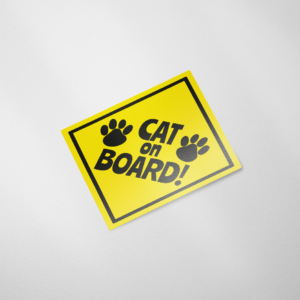 Auto Sticker, Cat on Board